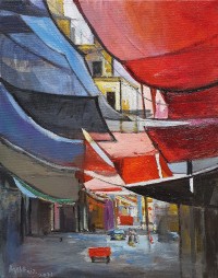 Aqib Faiz, 12 x 16 Inch, Oil on Canvas, Cityscape Painting, AC-AQF-009